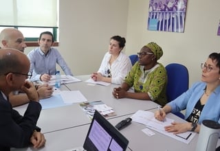 Photo credit: UNFPA/EQG – Exchanges between UNFPA RR and FRS Delegation during the planning meeting.